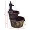 Bronze Outdoor Barrel Fountain Polypropylene Rustic Garden Patio Water Feature